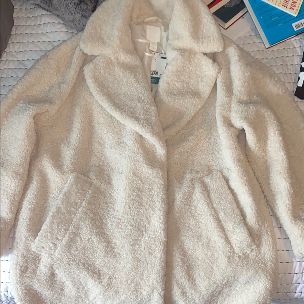 Fuzzy trench coat